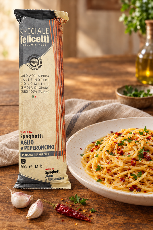 Nieuwe lifestylefoto Felicetti Spaghetti Aglio e Peperoncino