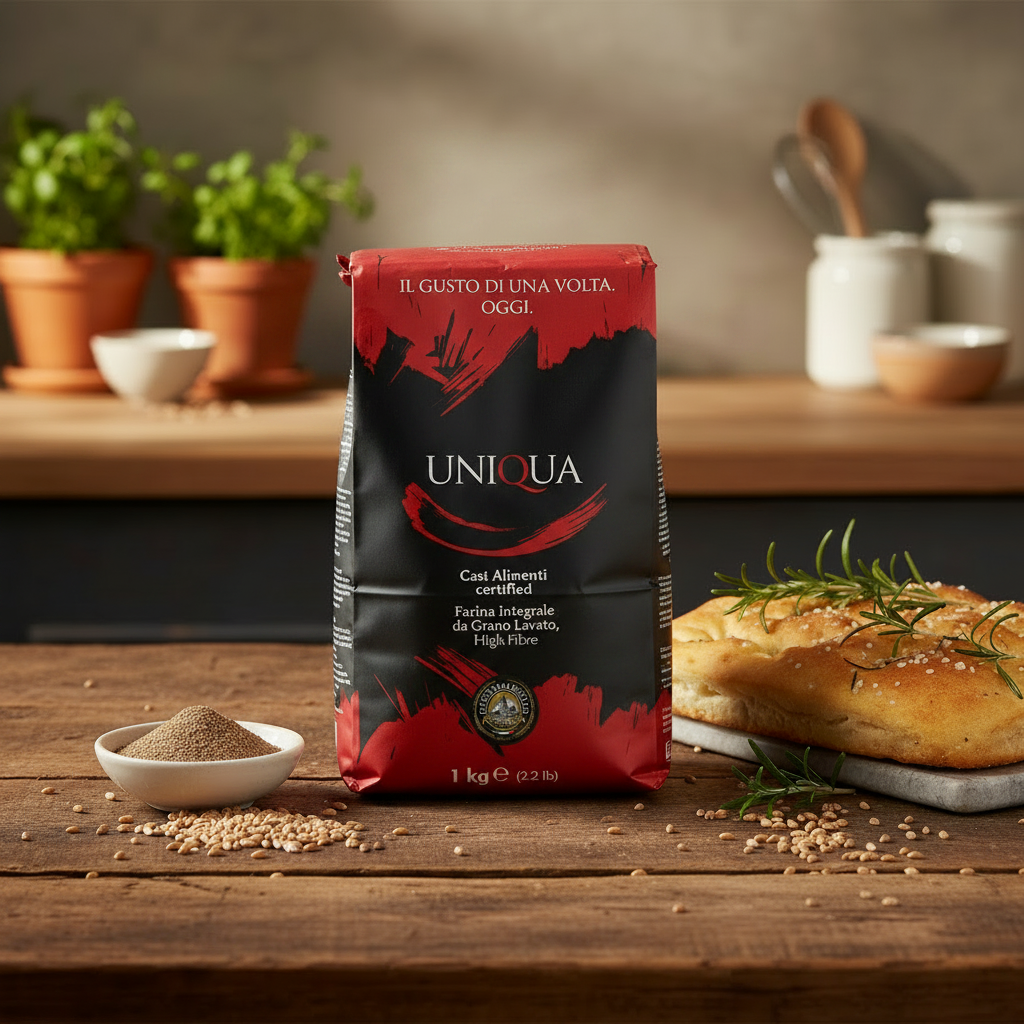 Uniqua Rossa – Lifestyle vierkant met Uniqua Blue als referentie