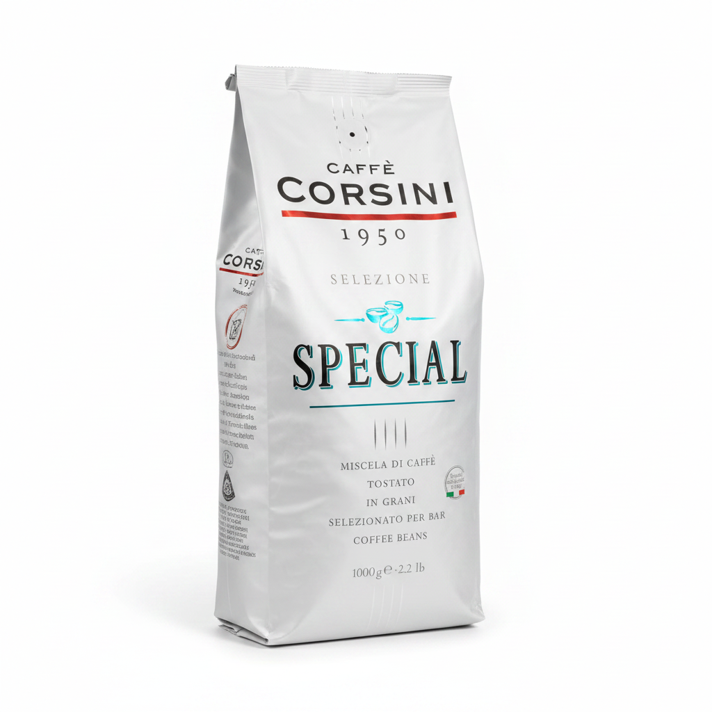 Caffè Corsini Selezione Special koffiebonen productfoto witte achtergrond