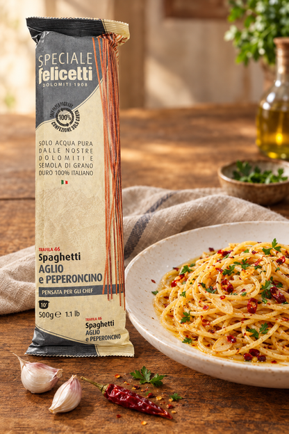 Nieuwe lifestylefoto Felicetti Spaghetti Aglio e Peperoncino